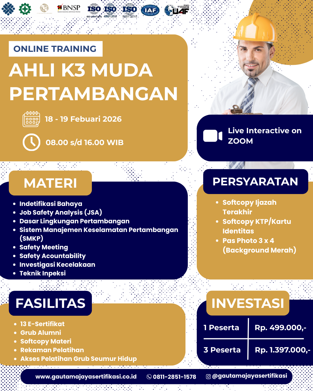 Online Training Ahli K3 Muda Pertambangan