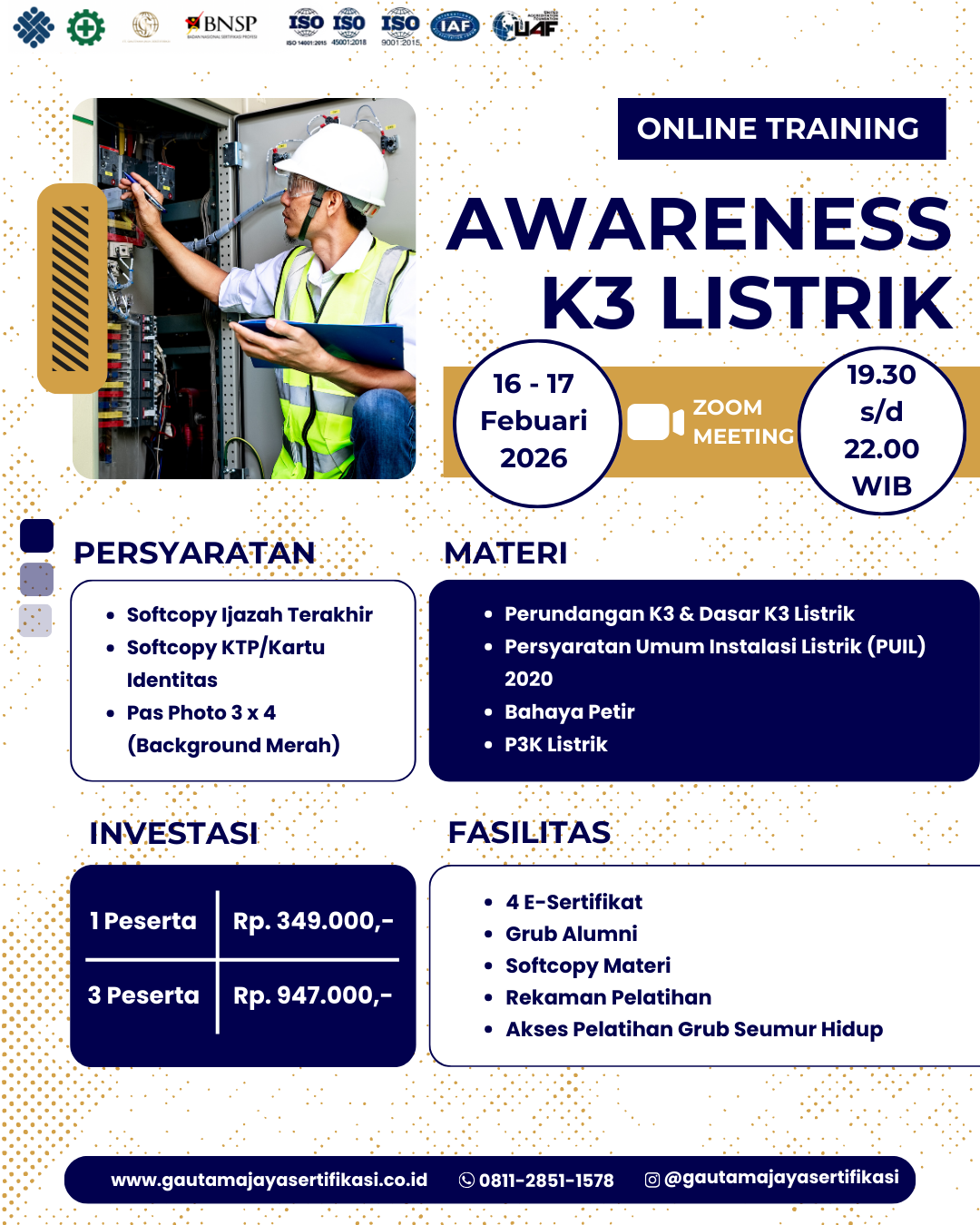 Online Training Awareness K3 Listrik