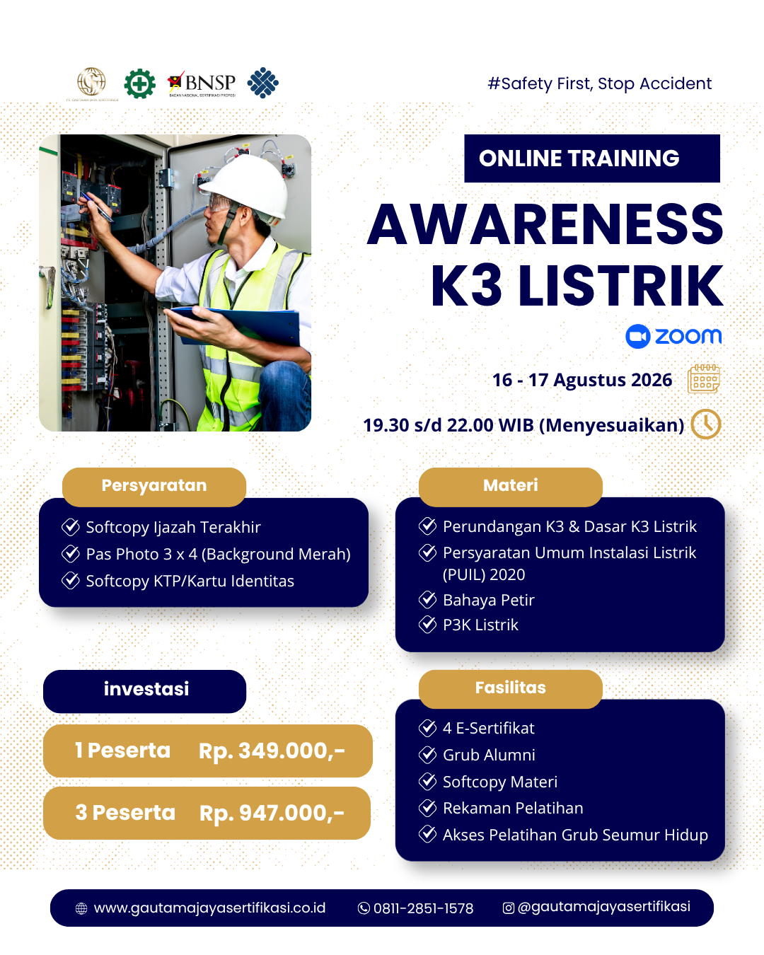 Online Training Awareness K3 Listrik