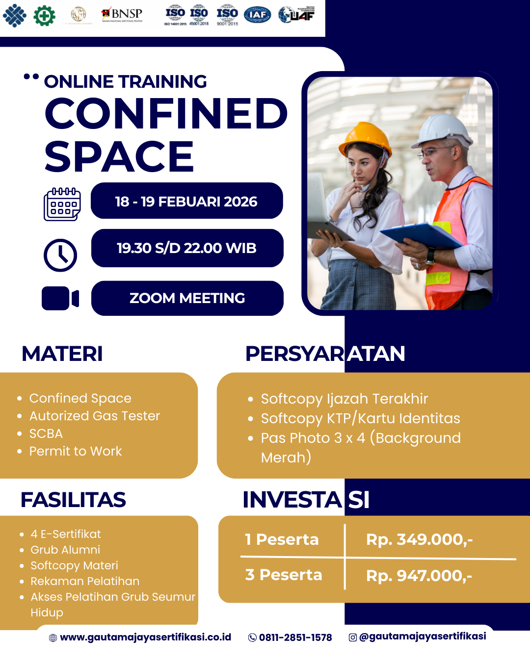 Online Training Confined Space