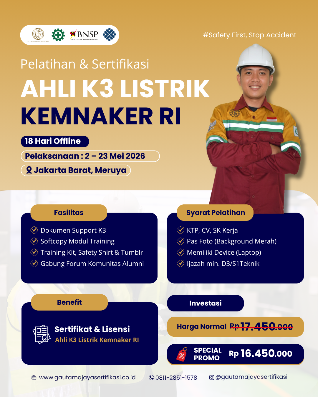 Pelatihan & Sertifikasi Ahli K3 Listrik Kemnaker RI
