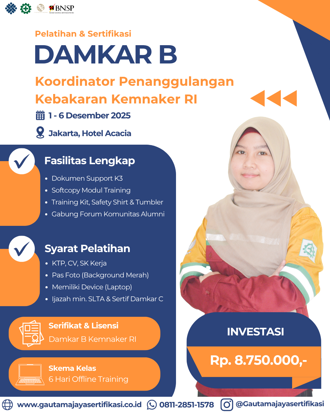 Pelatihan & Sertifikasi DAMKAR B – Koordinator Penanggulangan Kebakaran KEMNAKER RI