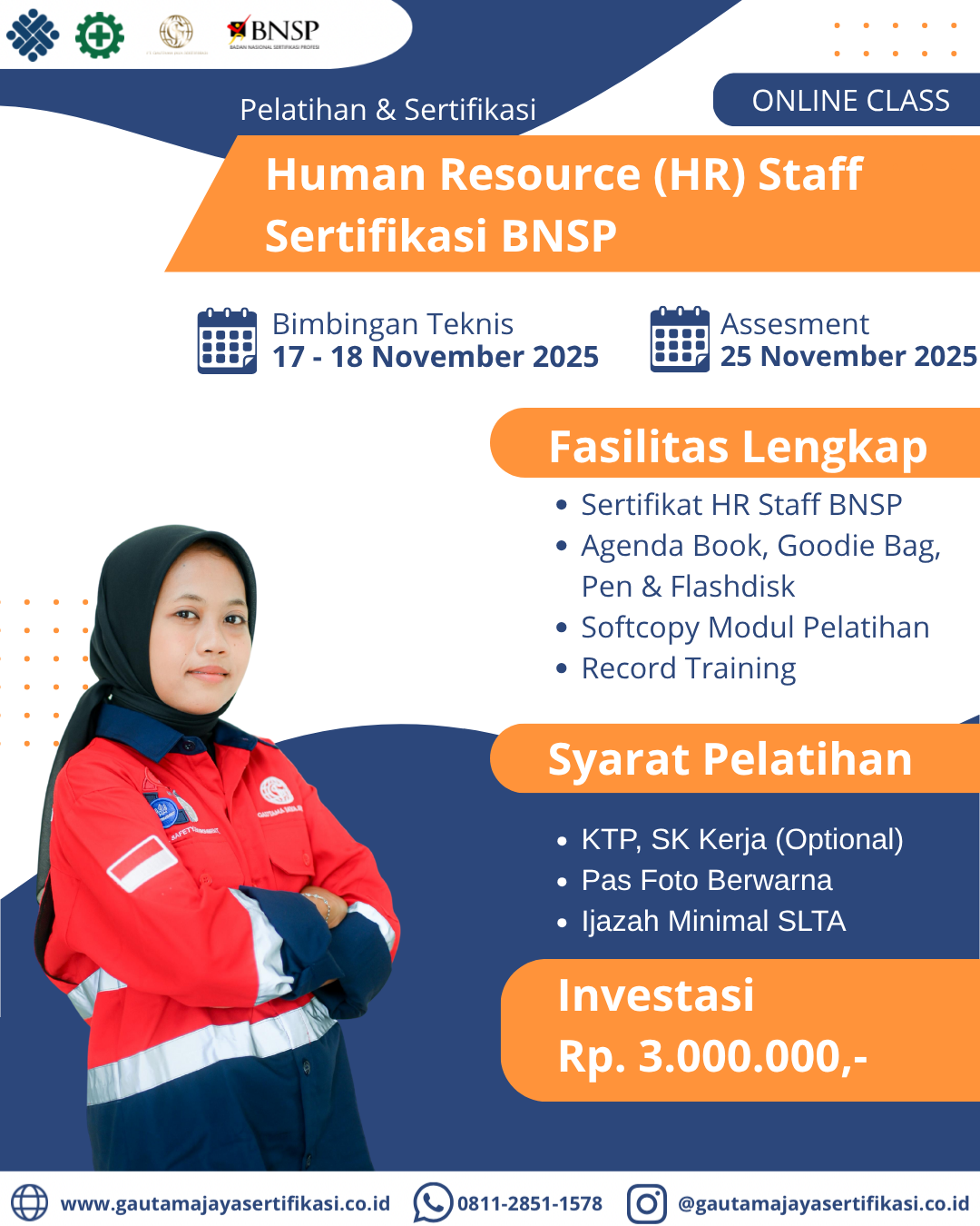 Pelatihan & Sertifikasi Human Resource (HR) Staff Sertifikasi BNSP