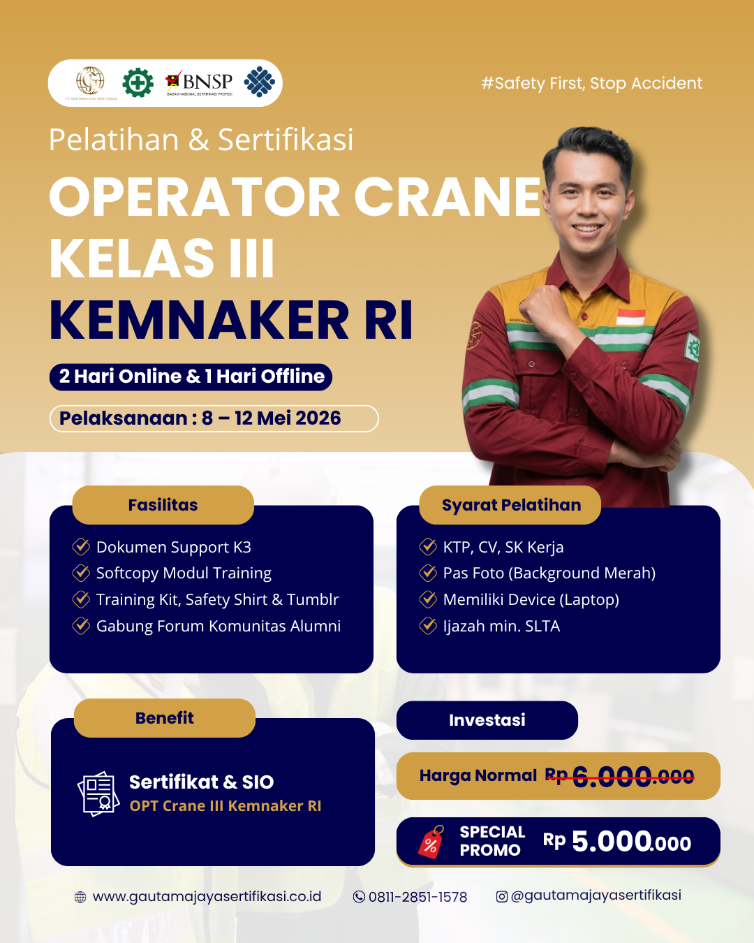 Pelatihan & Sertifikasi Operator Crane Kelas III Kemnaker RI