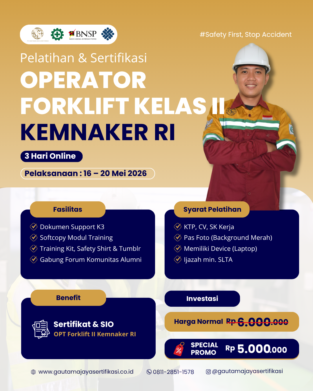 Pelatihan & Sertifikasi Operator Forklift Kelas II KEMNAKER RI