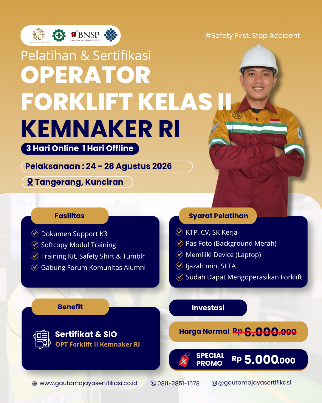 Pelatihan & Sertifikasi Operator Forklift Kelas II KEMNAKER RI