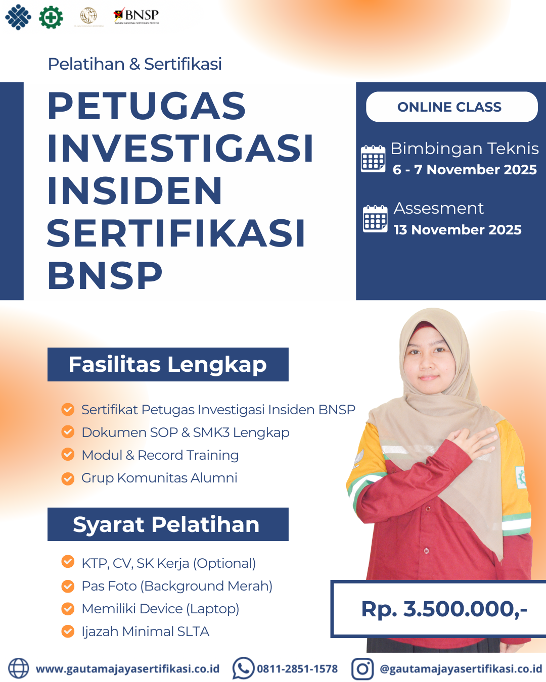 Pelatihan & Sertifikasi Petugas Investigasi Insiden Sertifikasi BNSP