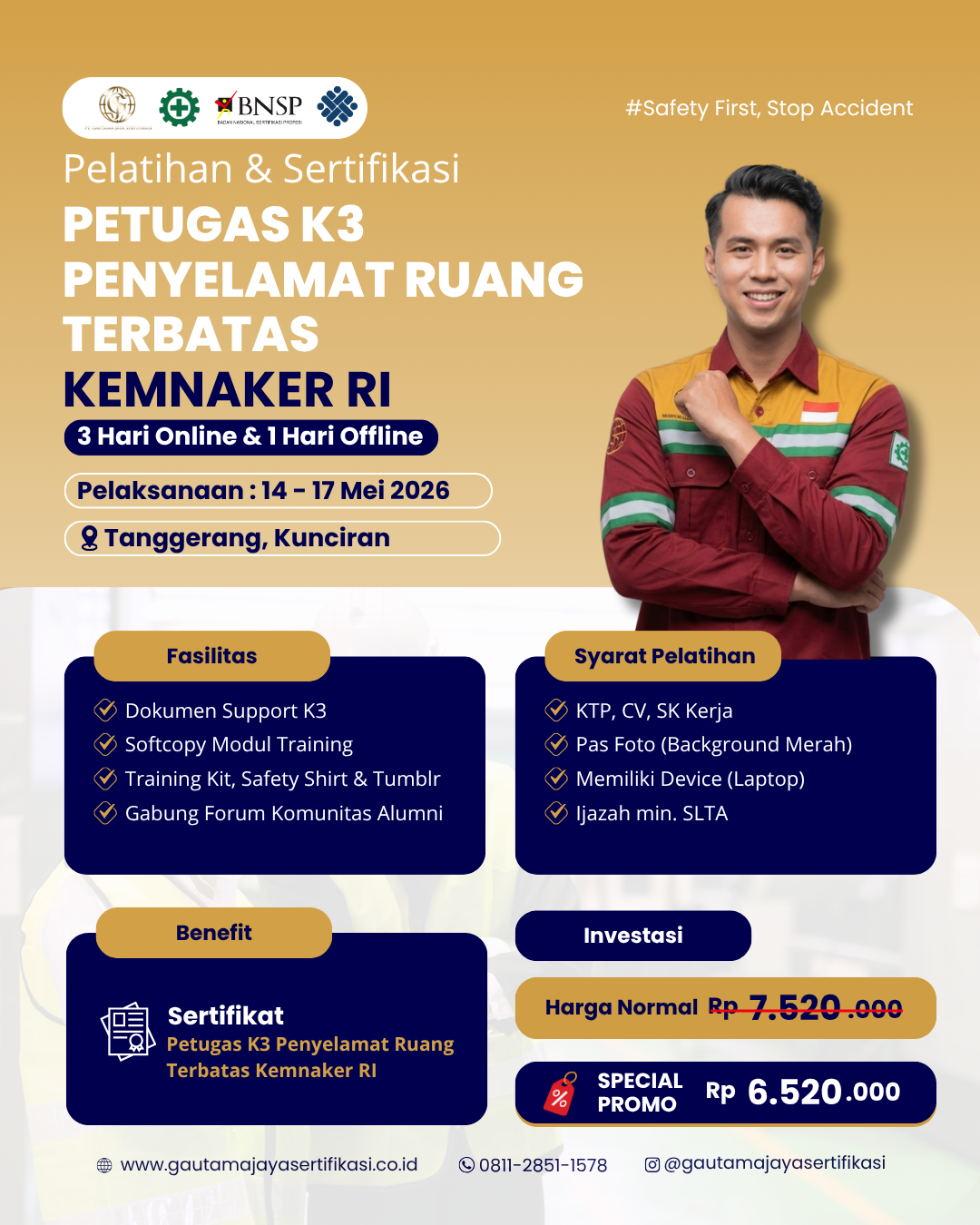 Pelatihan & Sertifikasi Petugas K3 Penyelamat Ruang Terbatas Kemnaker RI