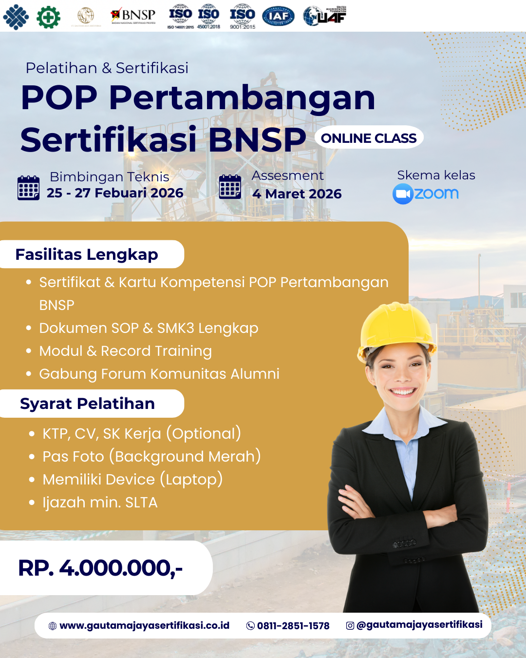 Pelatihan & Sertifikasi POP Pertambangan BNSP