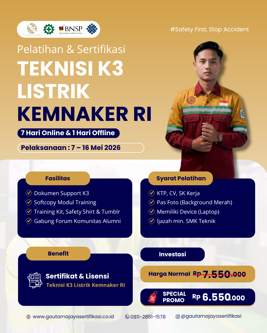 Pelatihan & Sertifikasi Teknisi K3 Listrik Kemnaker RI