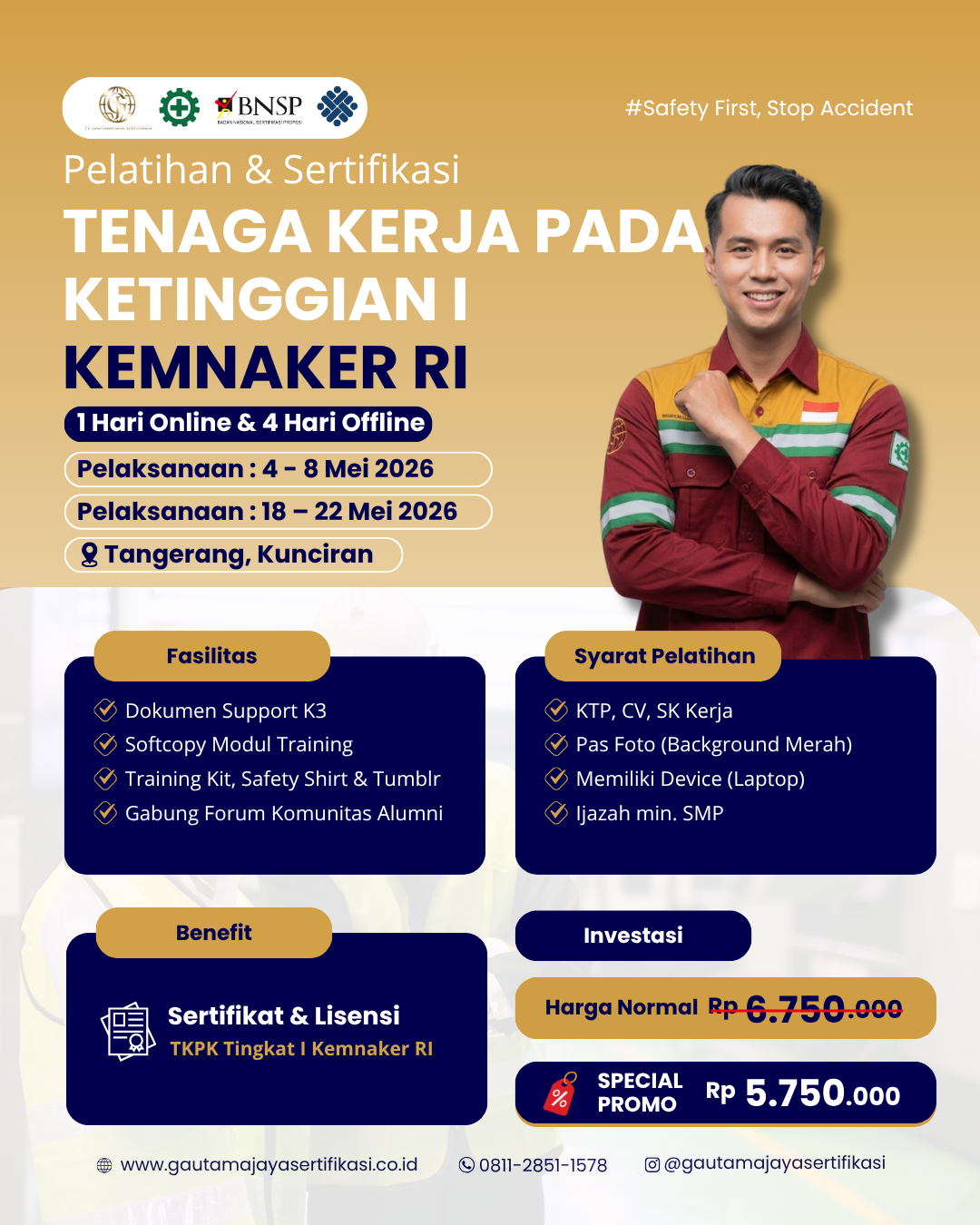 Pelatihan & Sertifikasi Tenaga Kerja Pada Ketinggian I Kemnaker RI