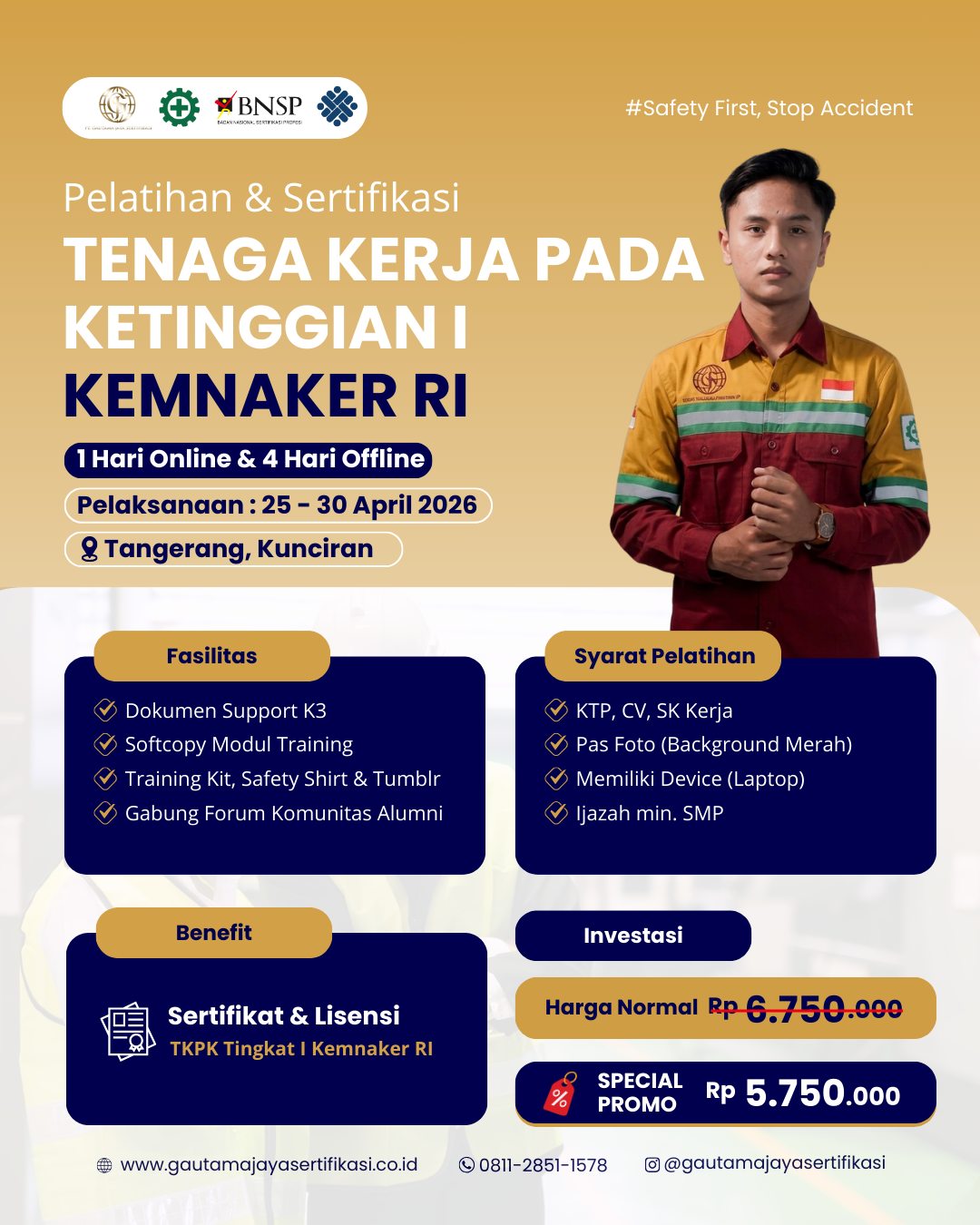 Pelatihan & Sertifikasi Tenaga Kerja Pada Ketinggian I Kemnaker RI