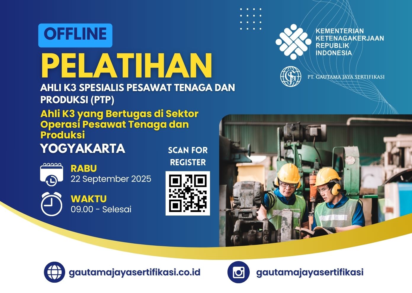 Pelatihan Ahli K3 Spesialis Pesawat Tenaga dan Produksi (PTP)