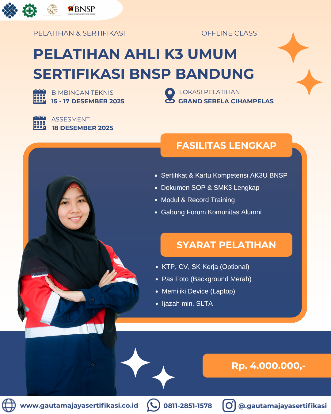 Pelatihan Ahli K3 Umum Sertifikasi BNSP Bandung