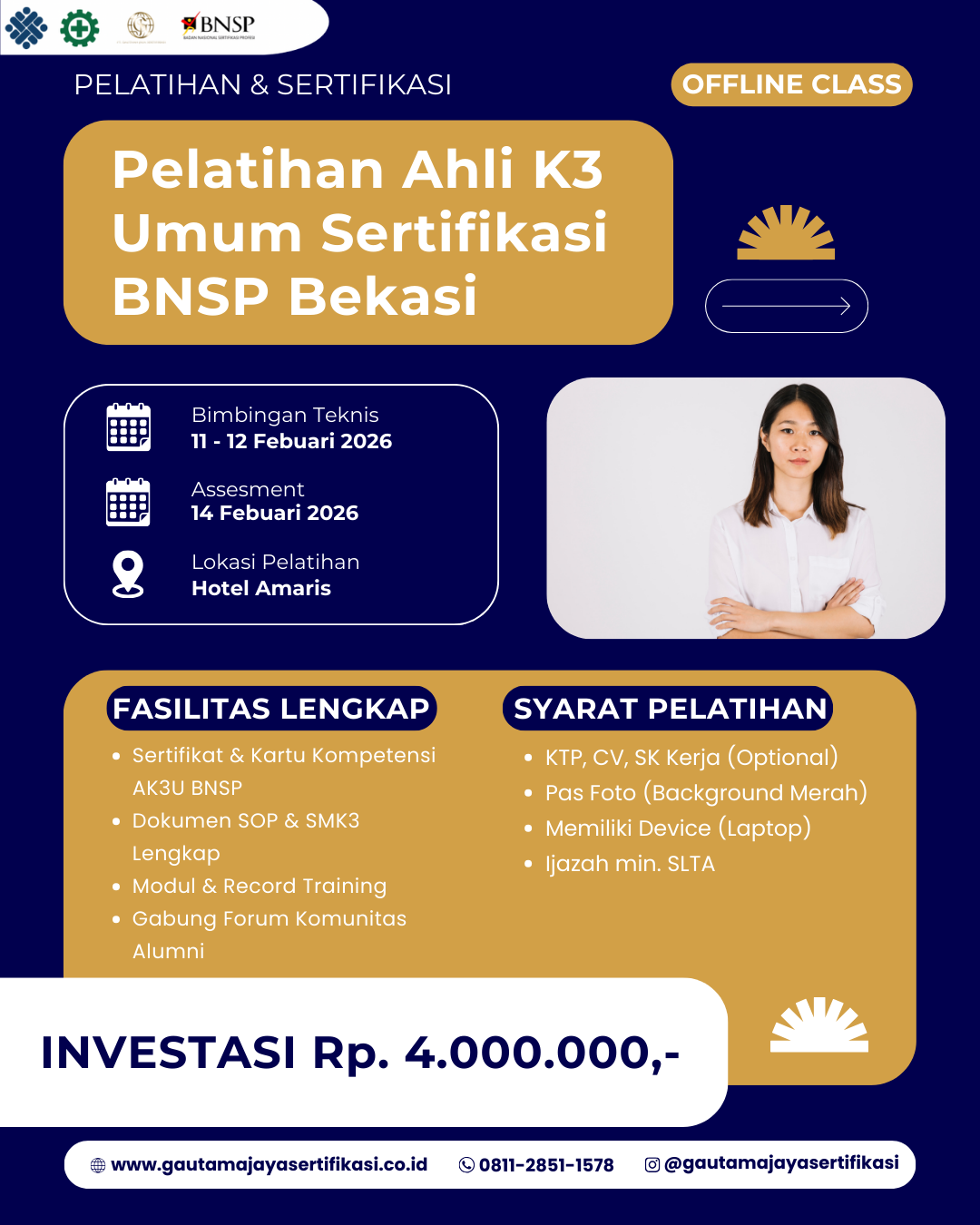 Pelatihan Ahli K3 Umum Sertifikasi BNSP Bekasi