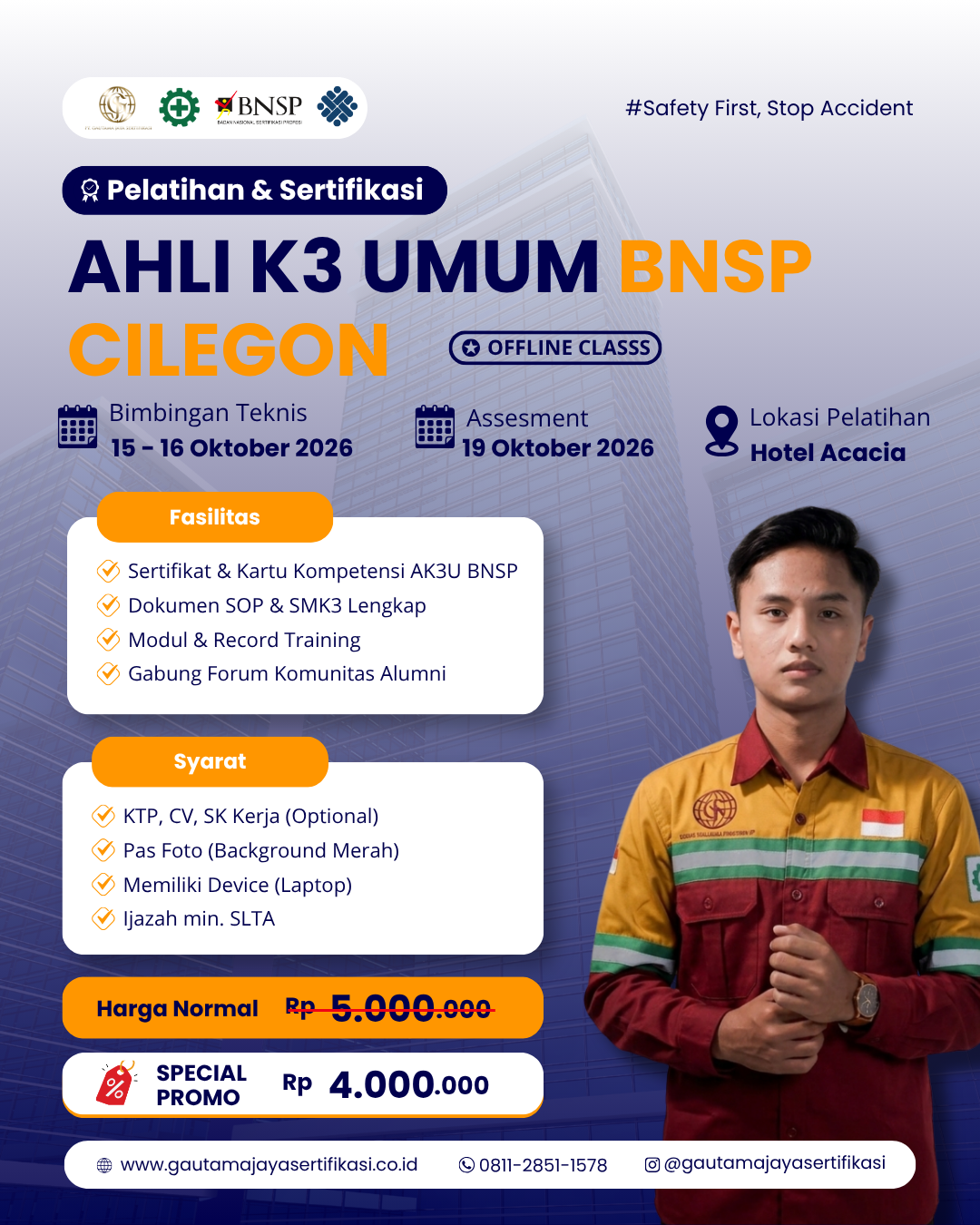 Pelatihan Ahli K3 Umum Sertifikasi BNSP Cilegon