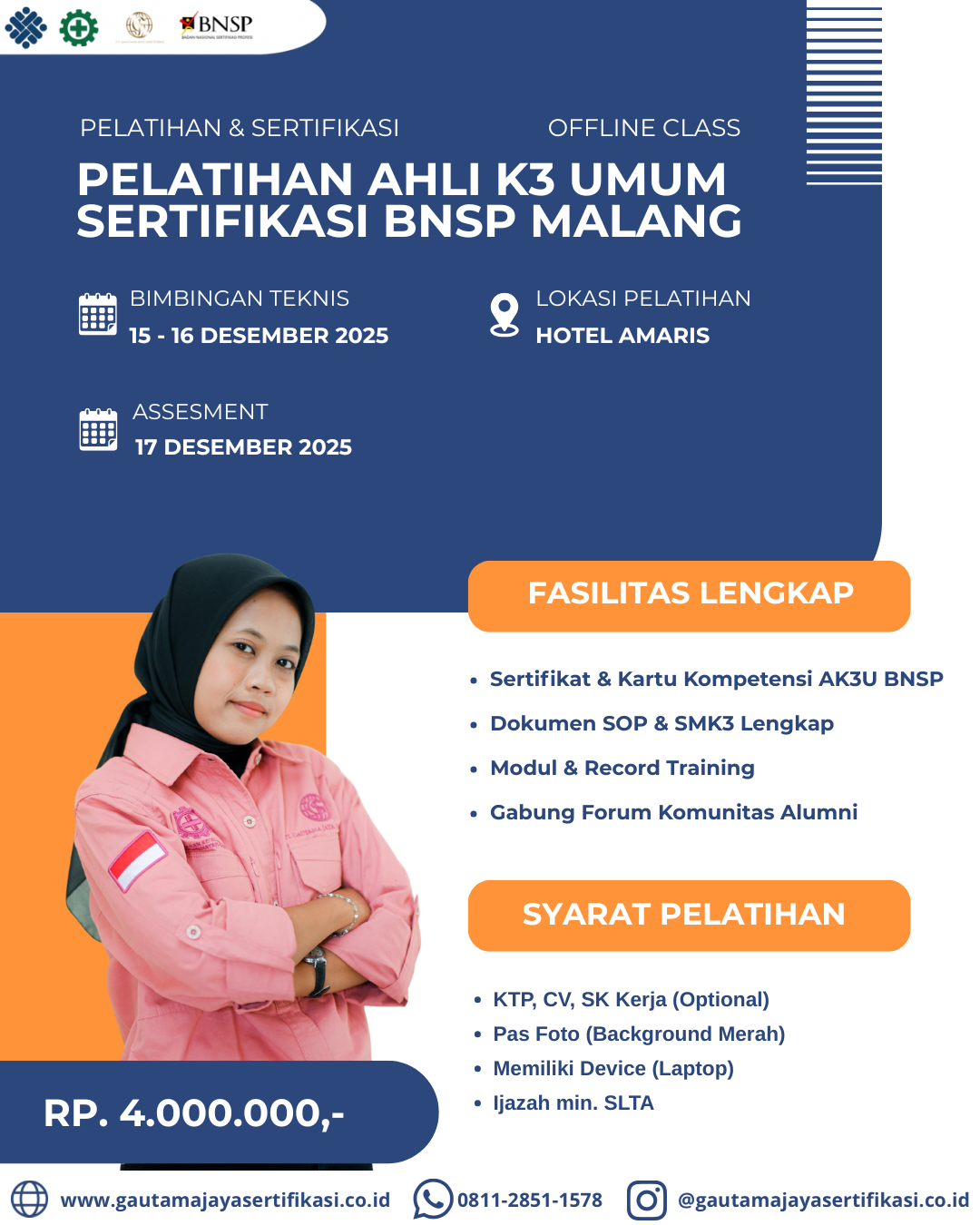 Pelatihan Ahli K3 Umum Sertifikasi BNSP Malang