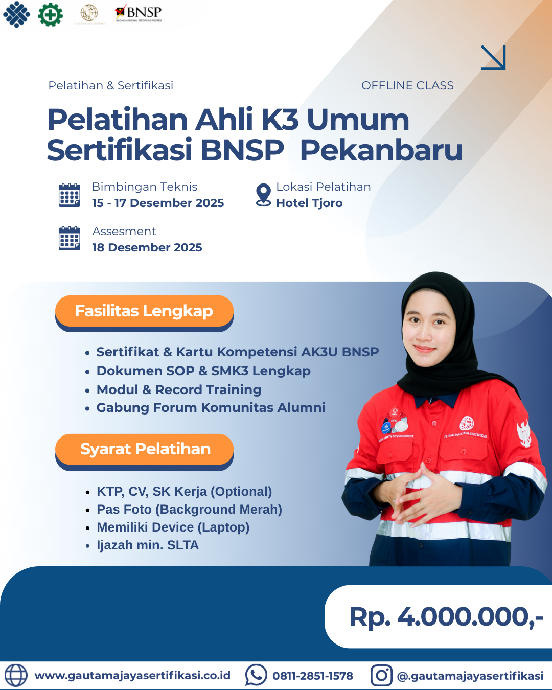 Pelatihan Ahli K3 Umum Sertifikasi BNSP Pekanbaru