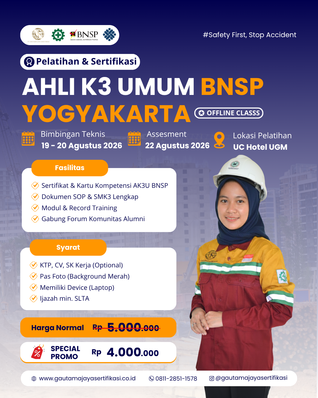 Pelatihan Ahli K3 Umum Sertifikasi BNSP Yogyakarta