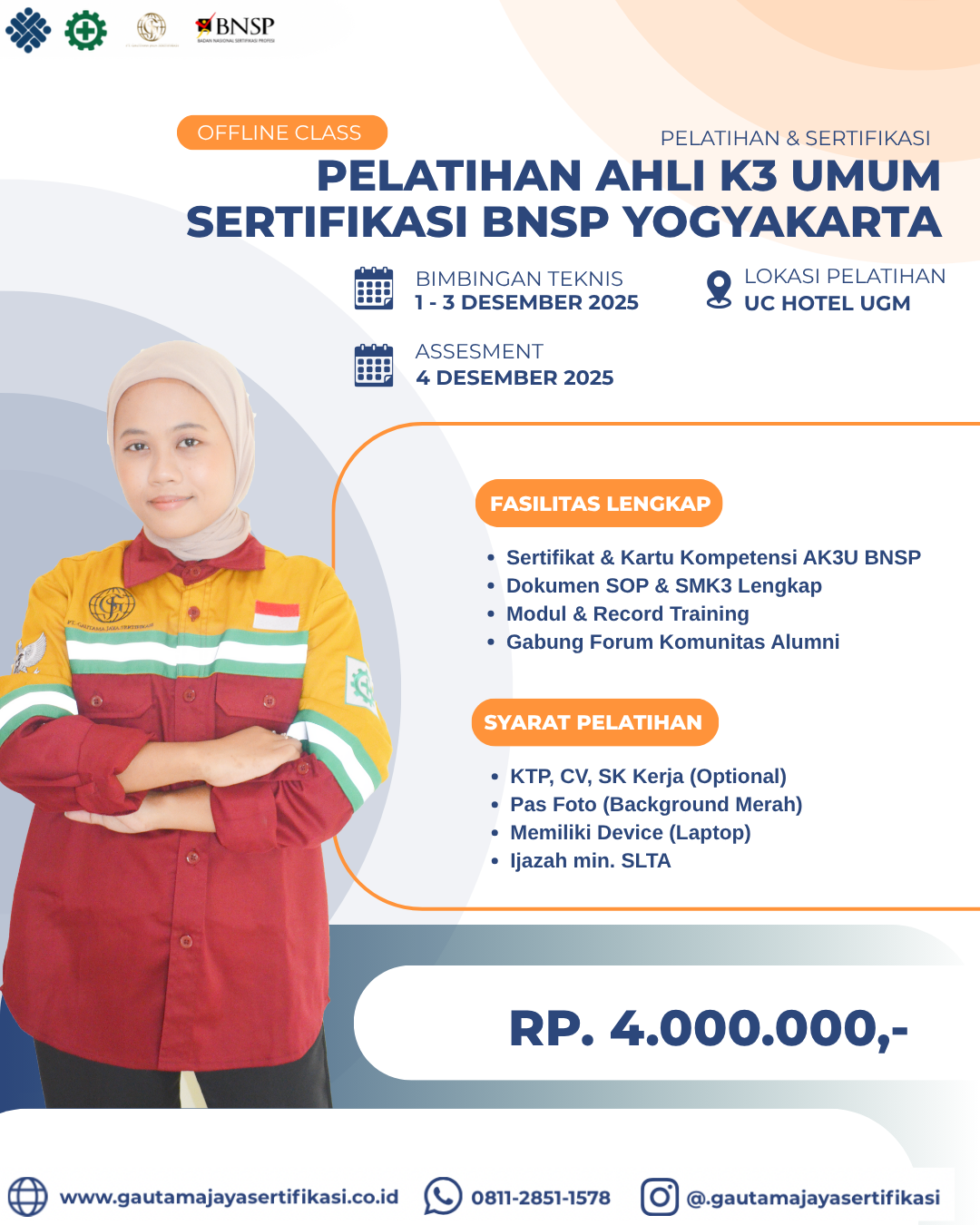 Pelatihan Ahli K3 Umum Sertifikasi BNSP Yogyakarta