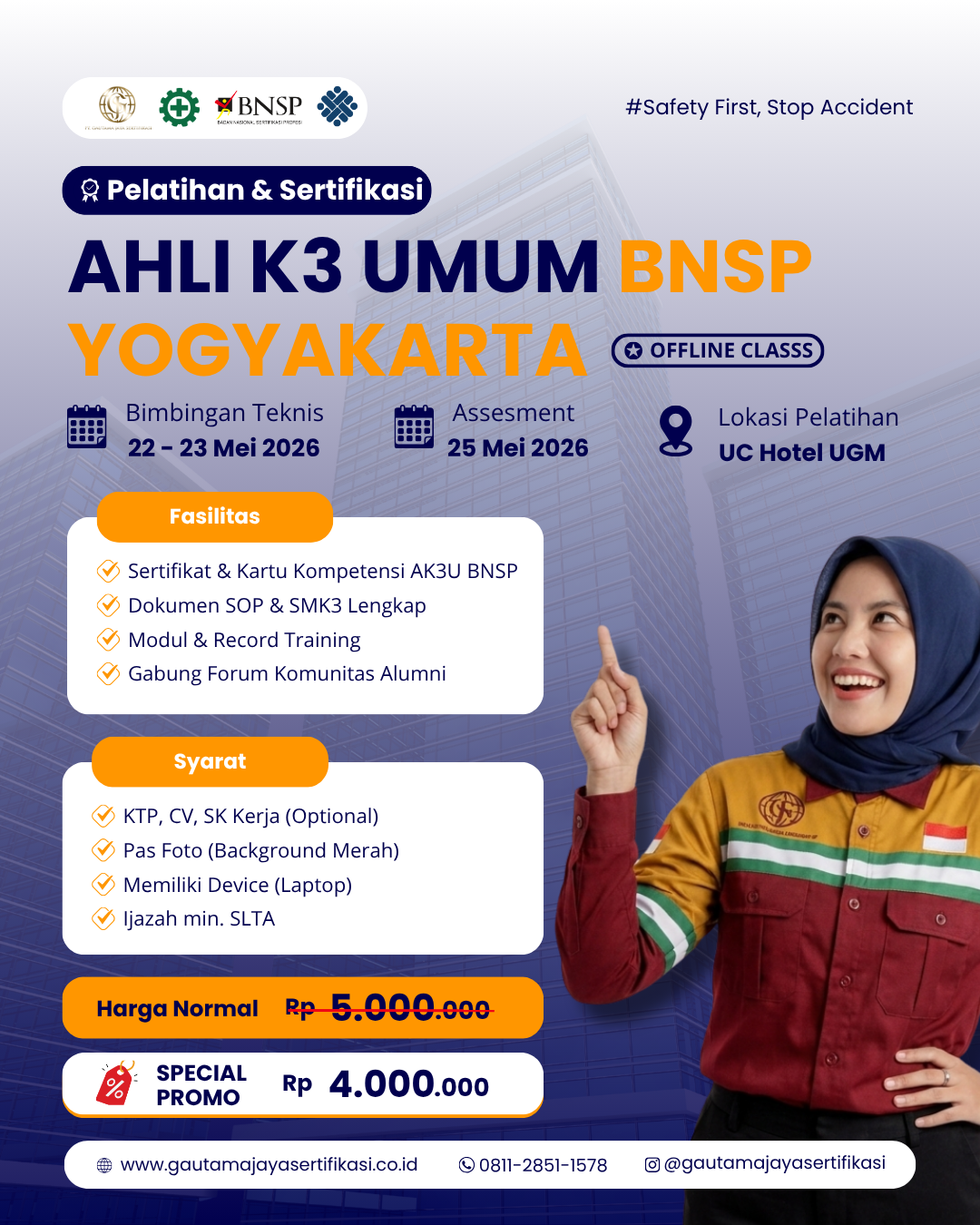 Pelatihan Ahli K3 Umum Sertifikasi BNSP Yogyakarta