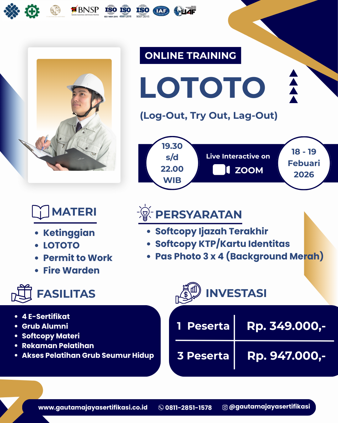 Pelatihan Online Training LOTOTO (Log-Out, Try Out, Lag-Out)