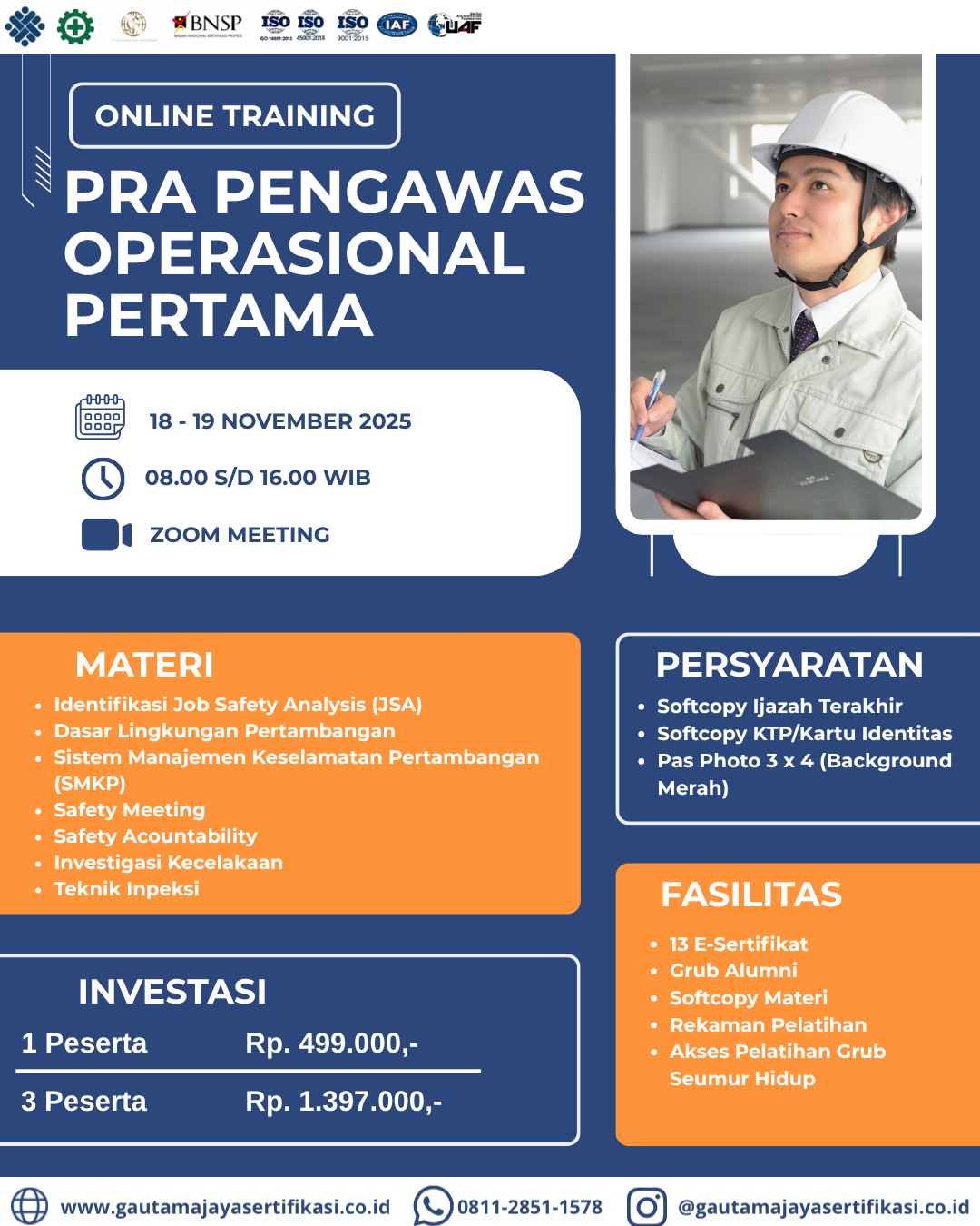 Pelatihan Online Training Pra Pengawas Operasional Pertama