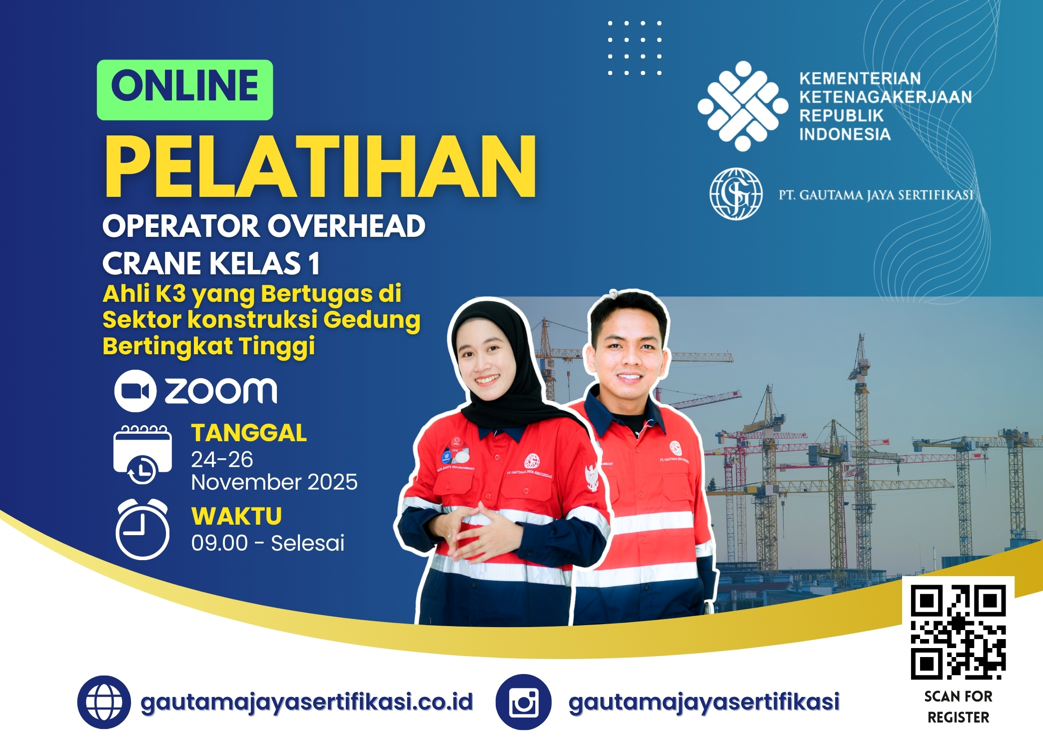 Pelatihan Operator Overhead Crane Kelas 1 