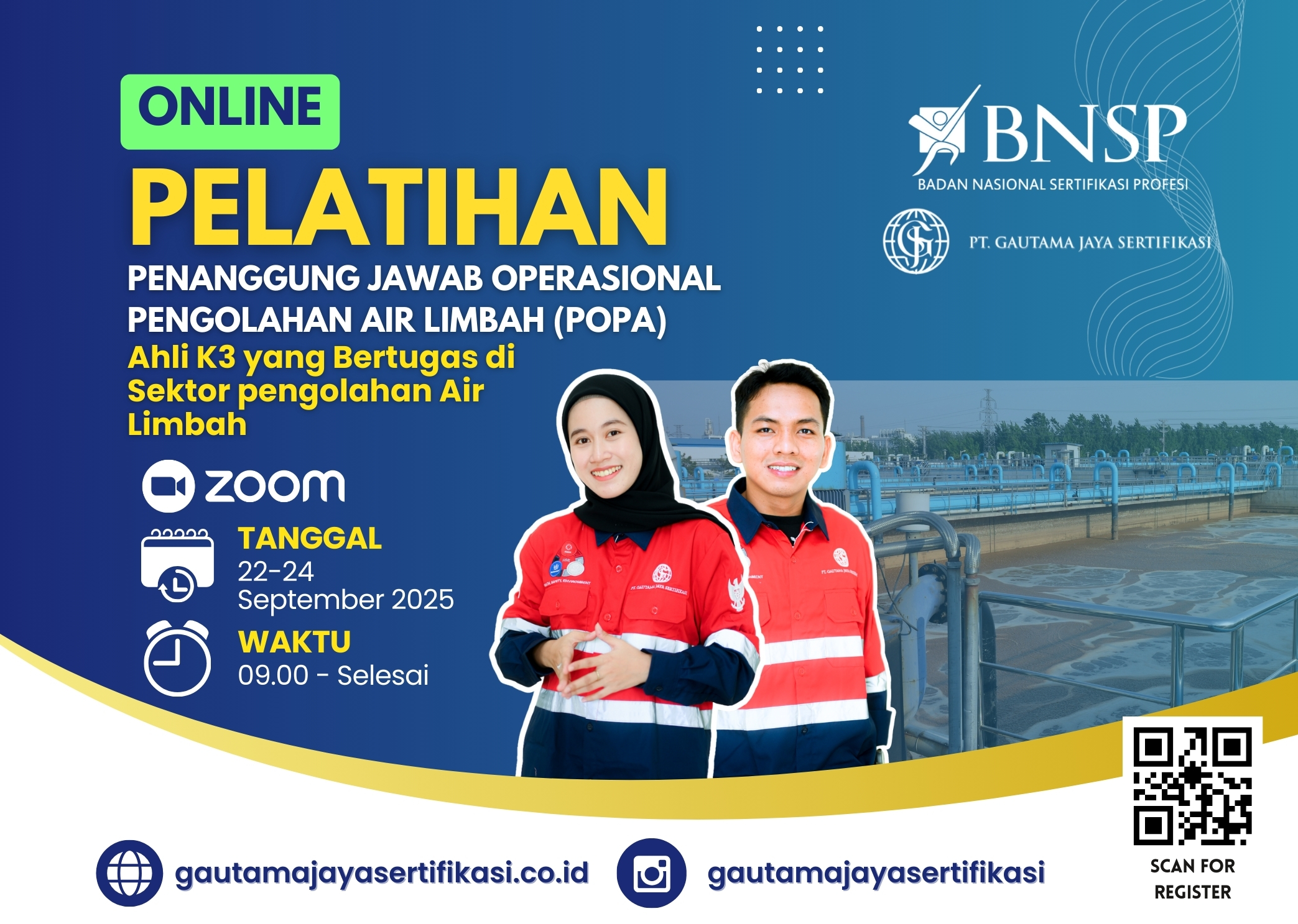 Pelatihan Penanggung Jawab Operasional Pengolahan Air Limbah (POPA)