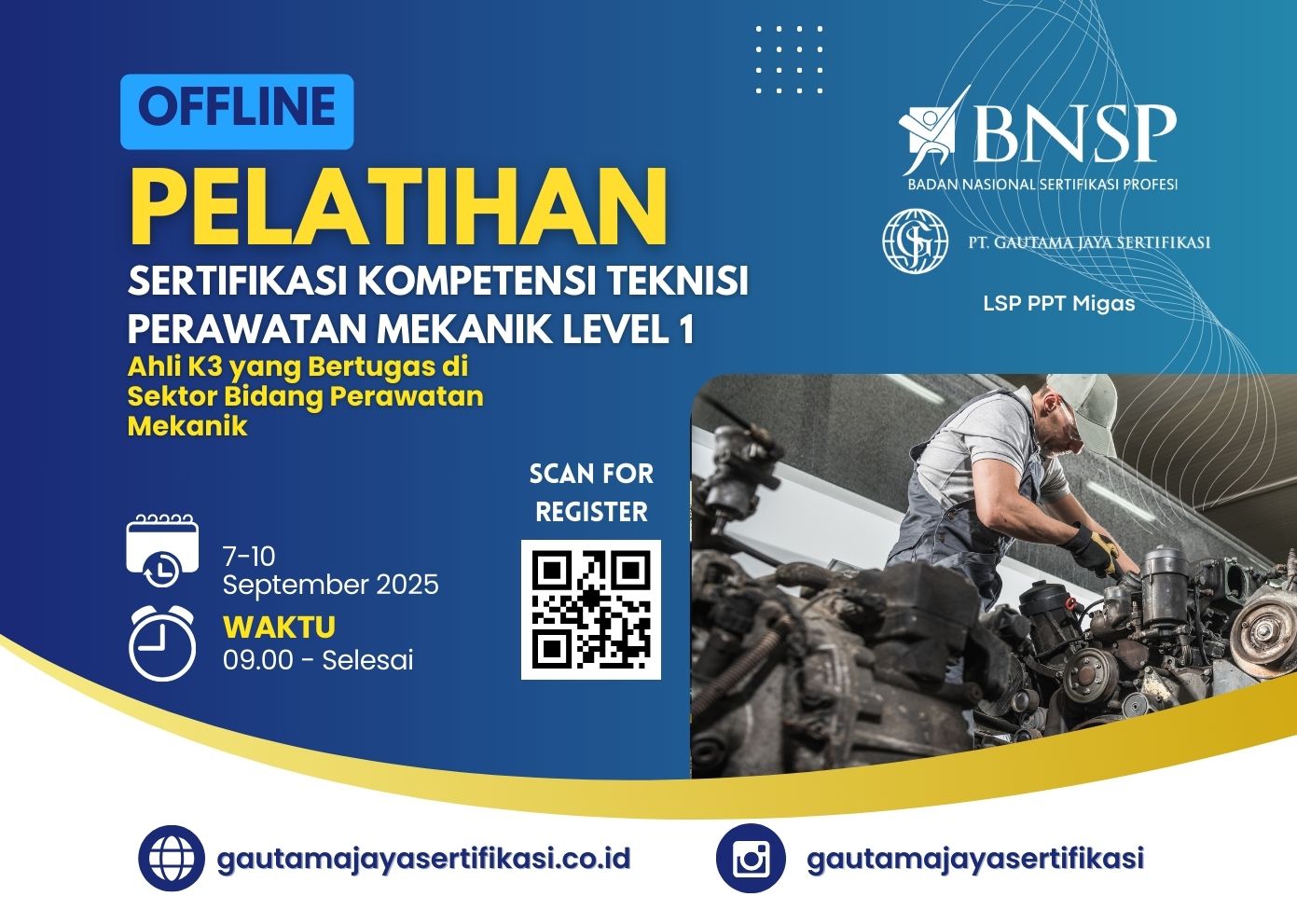 Pelatihan Sertifikasi Kompetensi Teknisi Perawatan Mekanik Level 1