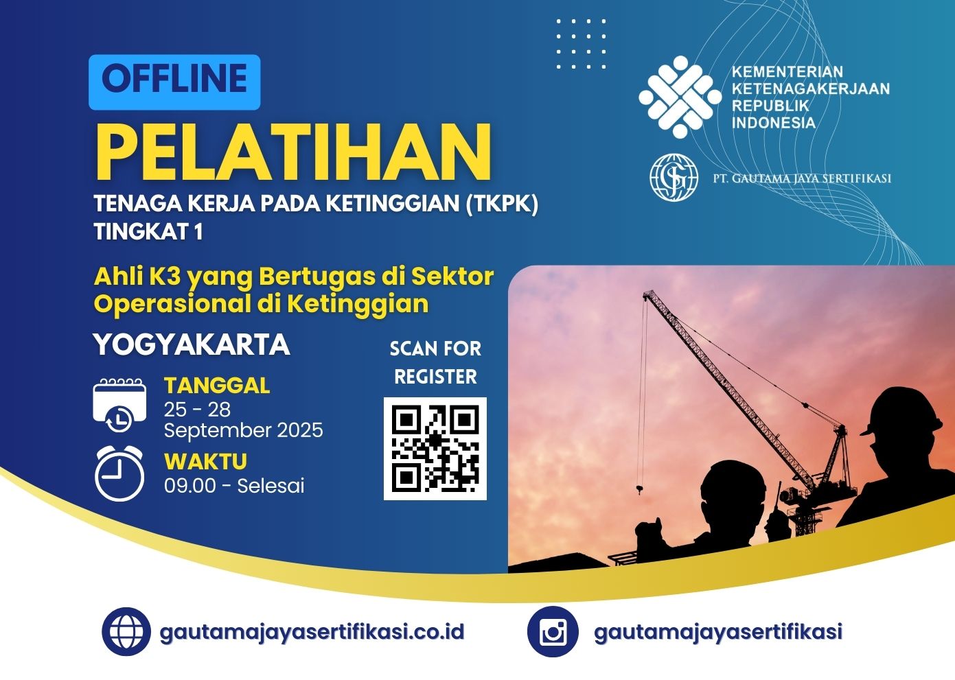 Pelatihan Sertifikasi Tenaga Kerja Pada Ketinggian (TKPK) Tingkat 1