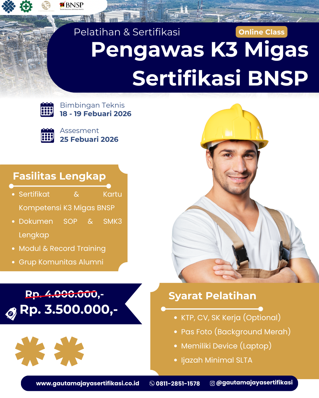 Pengawas K3 Migas Sertifikasi BNSP