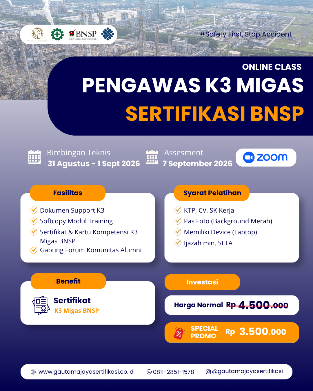 Pengawas K3 Migas Sertifikasi BNSP